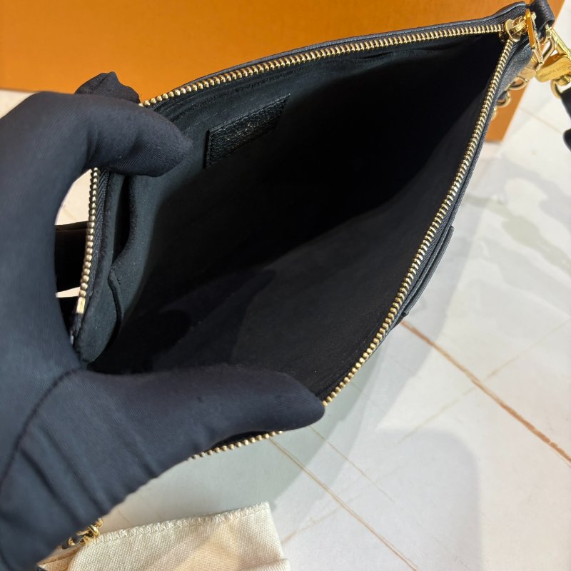 *SHIHNA名牌精品* LV M80399 Multi Pochette Accessoires 黑壓紋牛皮二合一麻將包-5