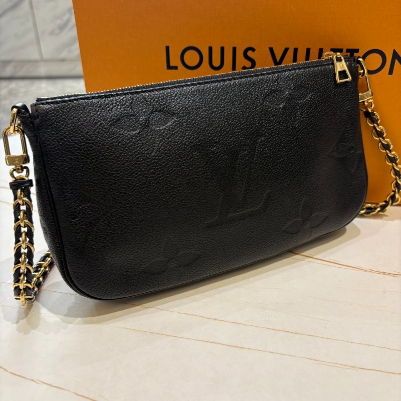 *SHIHNA名牌精品* LV M80399 Multi Pochette Accessoires 黑壓紋牛皮二合一麻將包-7