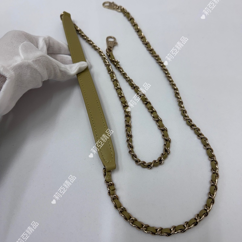 莉亞精品♡ Chanel mini handle 芥末黃金釦 近新美包-14