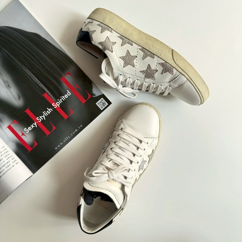 😍日常必買 YSL 聖羅蘭白色星星造型板鞋 37-0