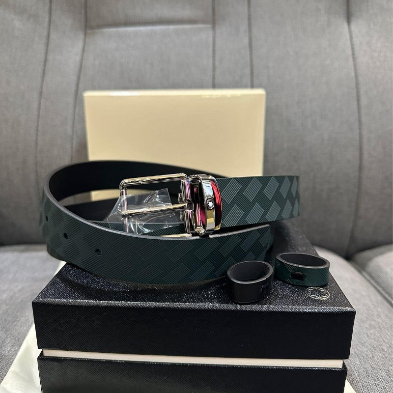 💎Han's house精品服飾💎MONTBLANC 萬寶龍 雙面 皮帶 寬3.5CN 現貨 可自行剪短 原價11100-0