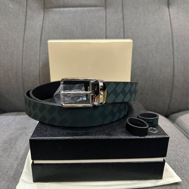 💎Han's house精品服飾💎MONTBLANC 萬寶龍 雙面 皮帶 寬3.5CN 現貨 可自行剪短 原價11100-5