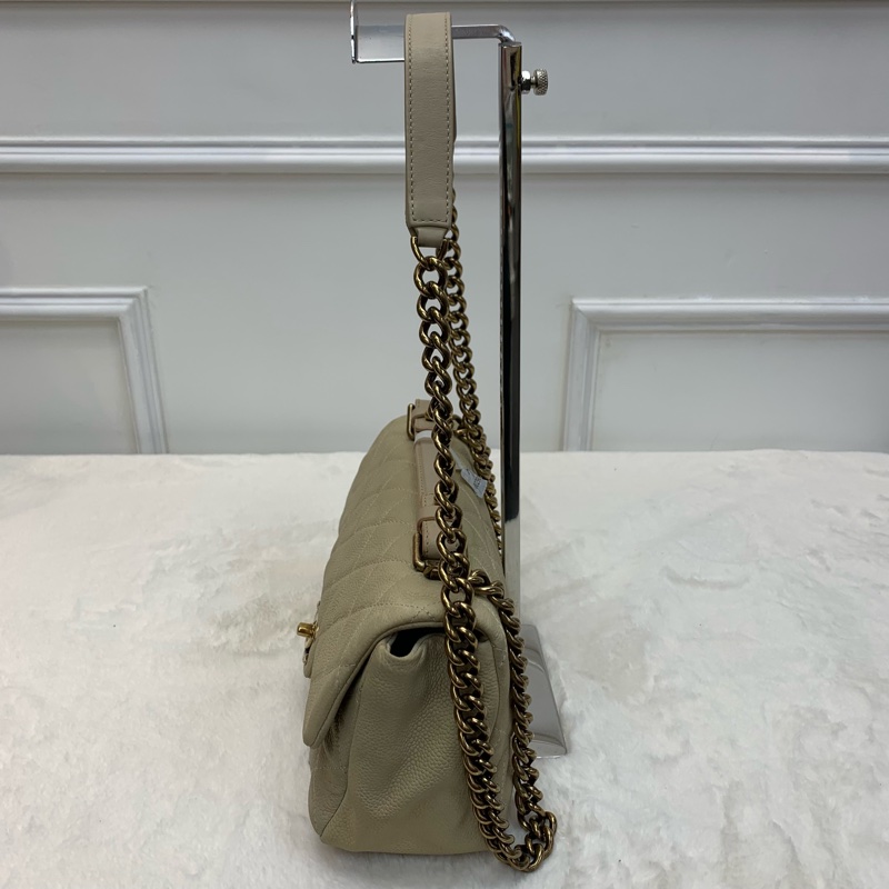 復古做舊感Max Chanel Handle Flap Bag象牙白🫢-2