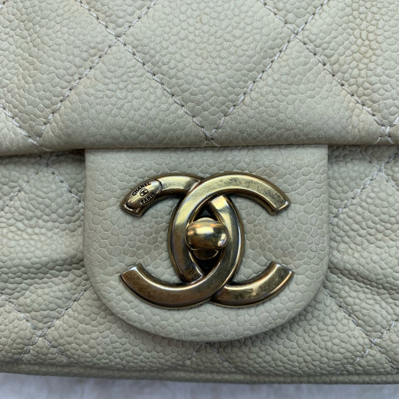 復古做舊感Max Chanel Handle Flap Bag象牙白🫢-5