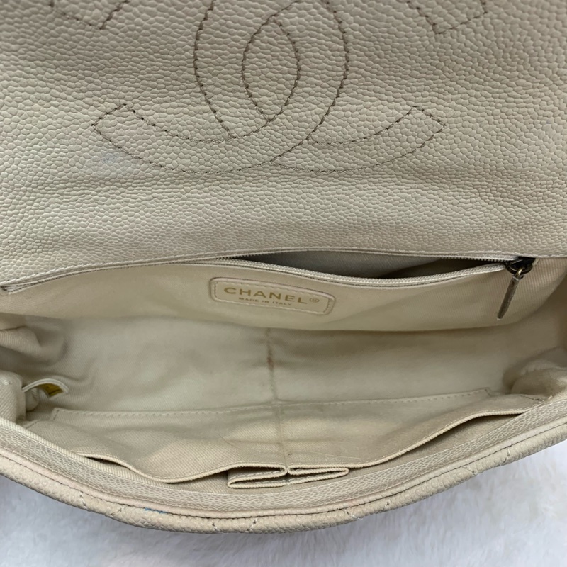 復古做舊感Max Chanel Handle Flap Bag象牙白🫢-6