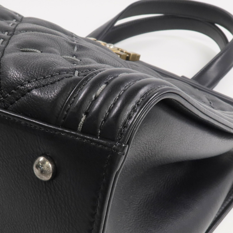 CHANEL 牛皮皮革Boy Tote金扣手挽袋-5
