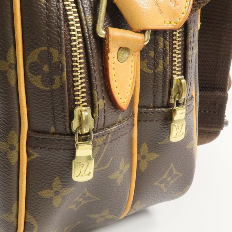 LOUIS VUITTON Monogram Reporter PM金扣肩背袋棕色-9
