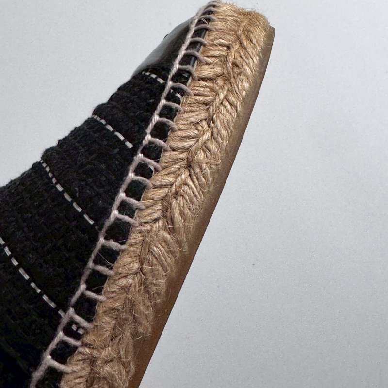 💥經典必買回歸 Chanel 黑色毛呢拼漆皮草編鞋-14