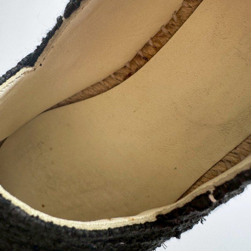 💥經典必買回歸 Chanel 黑色毛呢拼漆皮草編鞋-19