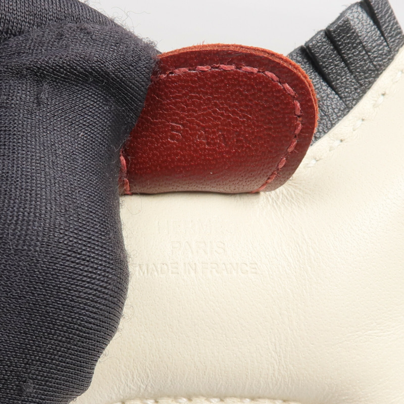 HERMES Milo皮革Rodeo PM掛飾Craie/Noir/Rouge H-6