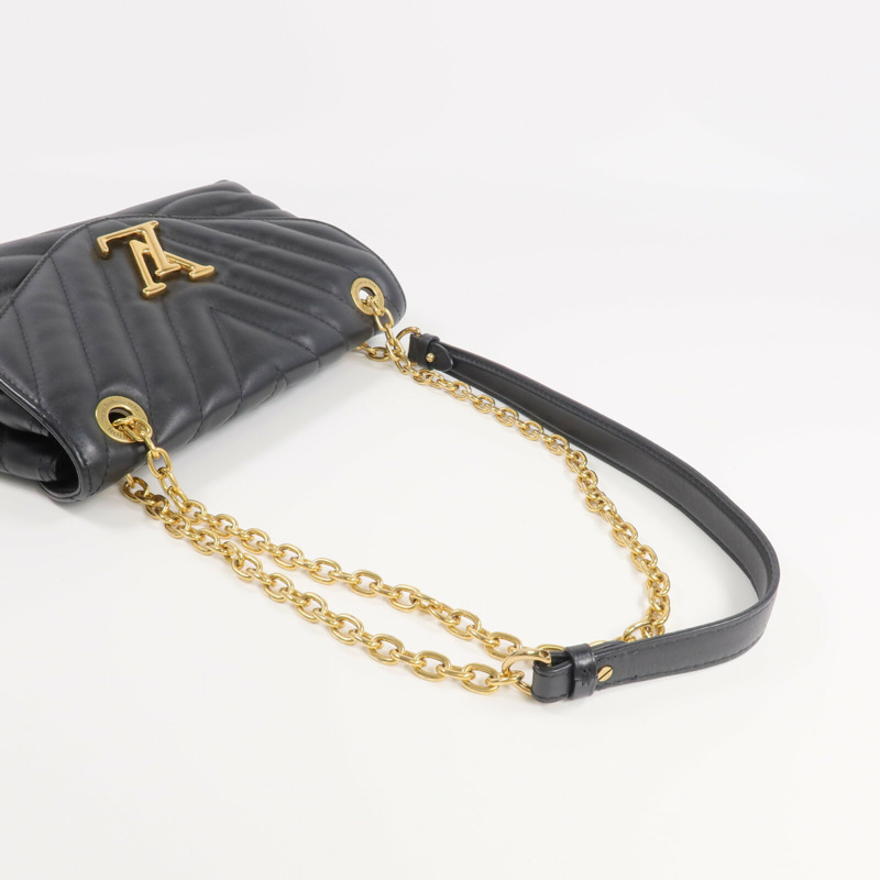 LOUIS VUITTON 牛皮皮革New Wave Chain Bag MM金扣鏈帶肩背袋-4