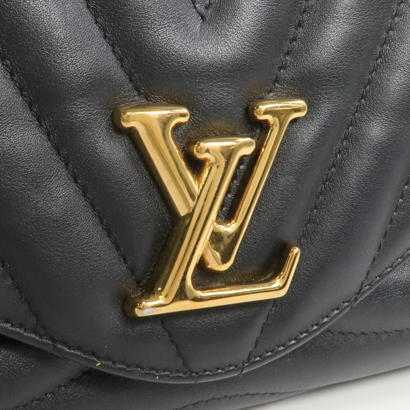 LOUIS VUITTON 牛皮皮革New Wave Chain Bag MM金扣鏈帶肩背袋-9