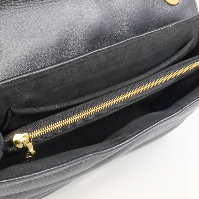 LOUIS VUITTON 牛皮皮革New Wave Chain Bag MM金扣鏈帶肩背袋-12
