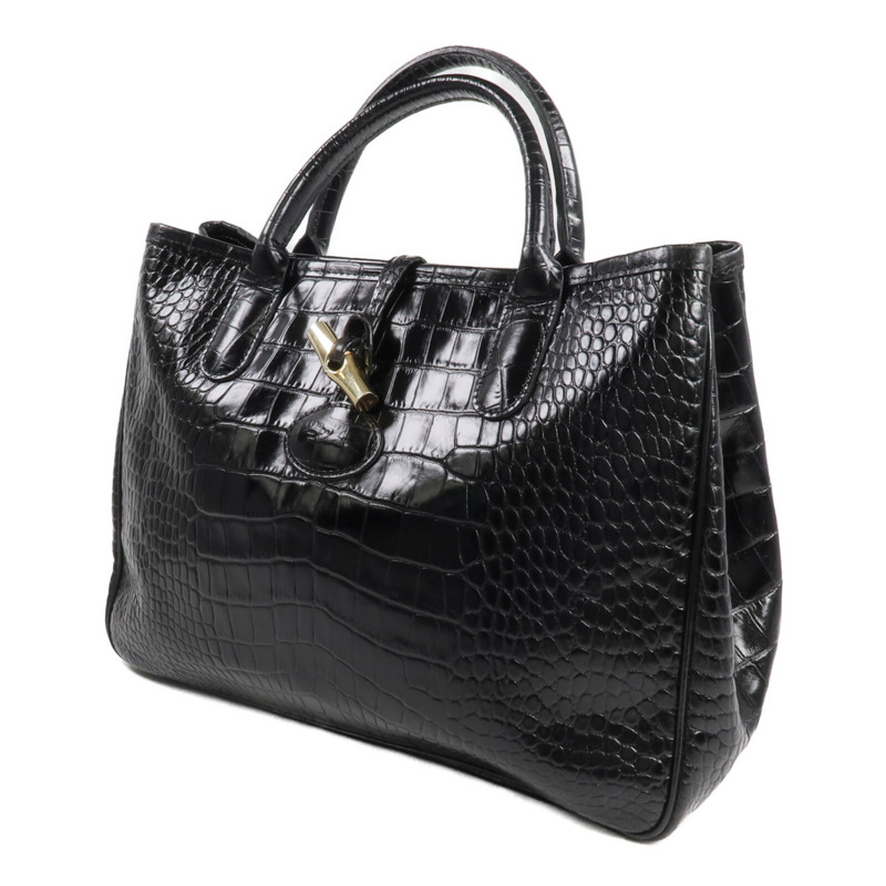 Longchamp 牛皮皮革Handbag金扣手挽袋-2