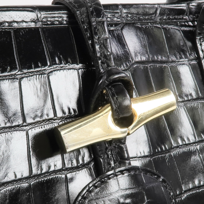 Longchamp 牛皮皮革Handbag金扣手挽袋-9