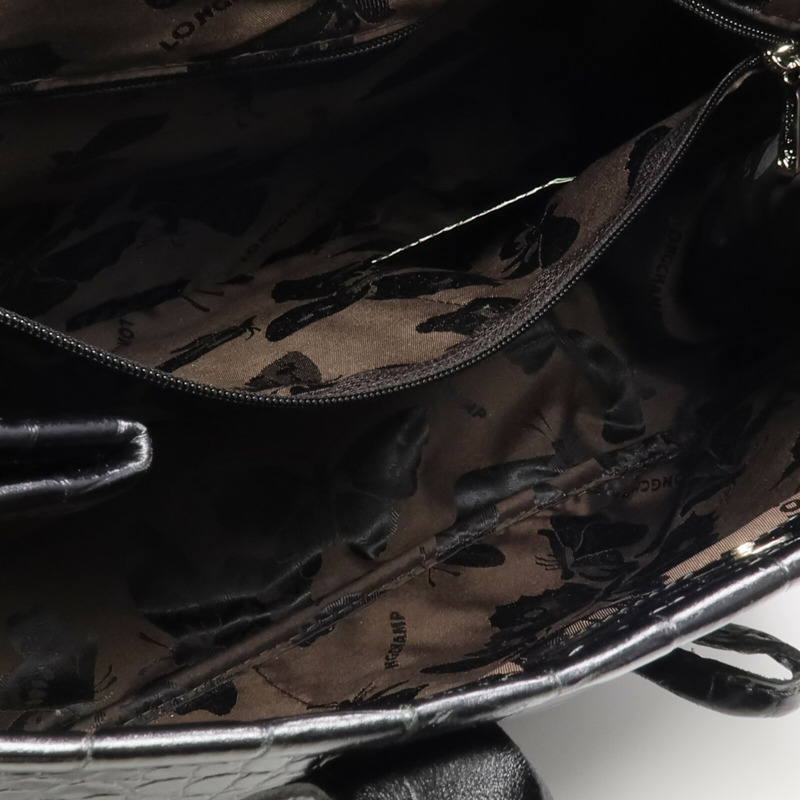 Longchamp 牛皮皮革Handbag金扣手挽袋-11