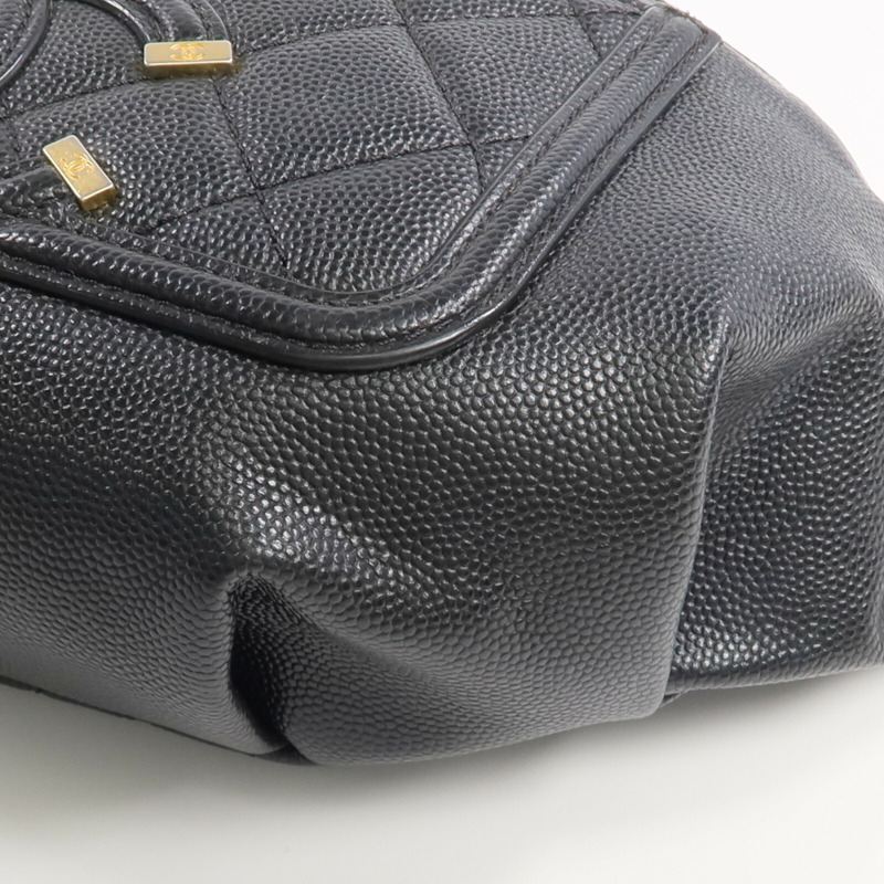 CHANEL 牛皮皮革Filigree Waist Bag金扣腰包-5