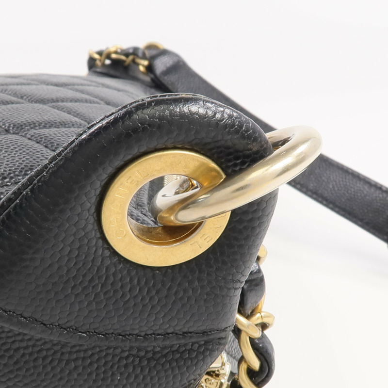 CHANEL 牛皮皮革Filigree Waist Bag金扣腰包-9