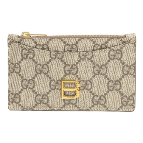 GUCCI 塗層帆布Gucci x Balenciaga Card Case金扣卡片套