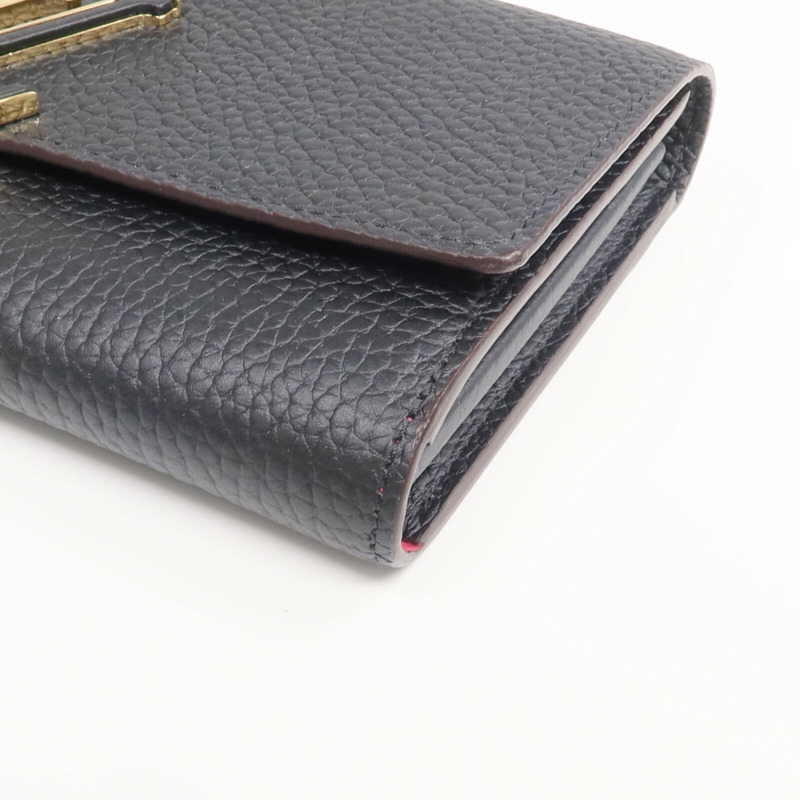 LOUIS VUITTON Taurillon Capucines Wallet金扣長錢包-6