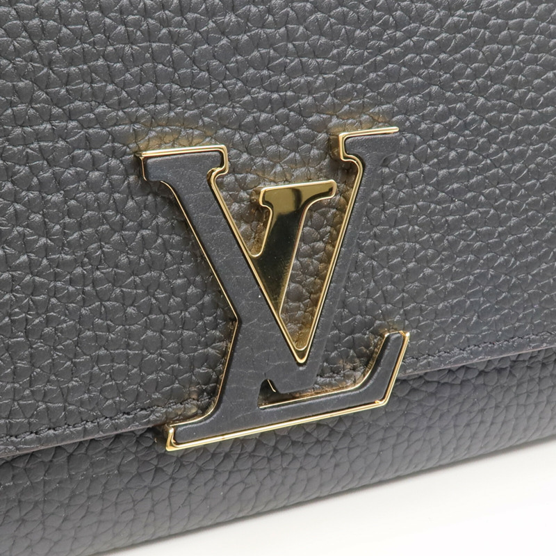 LOUIS VUITTON Taurillon Capucines Wallet金扣長錢包-10