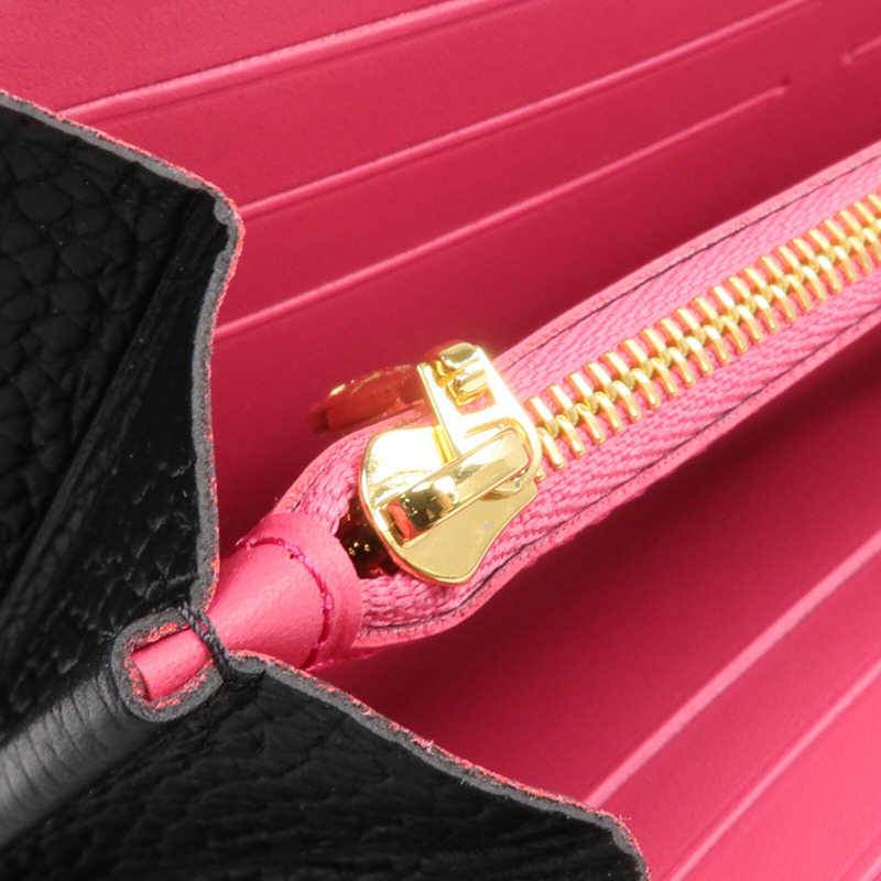 LOUIS VUITTON Taurillon Capucines Wallet金扣長錢包-12