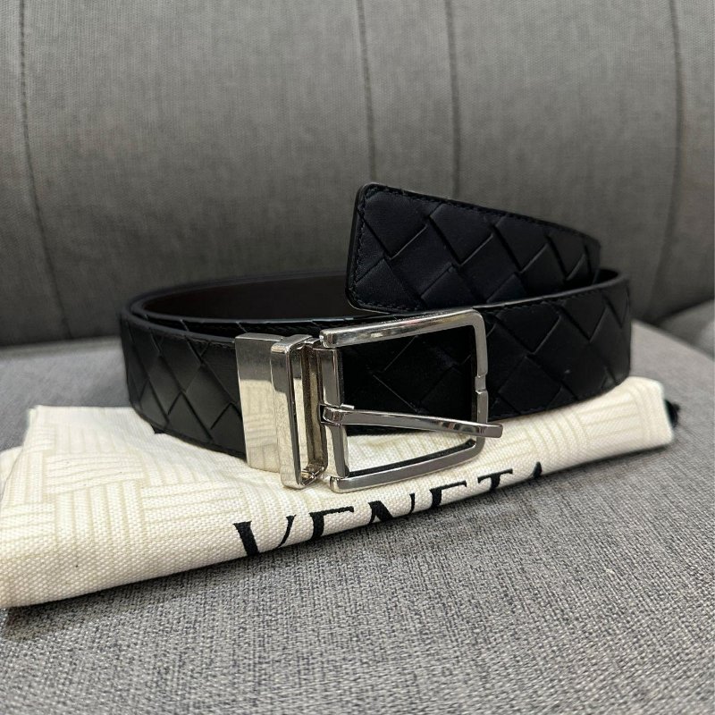 💎Han's house精品服飾💎BOTTEGA VENETA BV 雙面用 編織 皮帶 真皮 意大利製 寬3.5cm 現貨100 原價24800-1