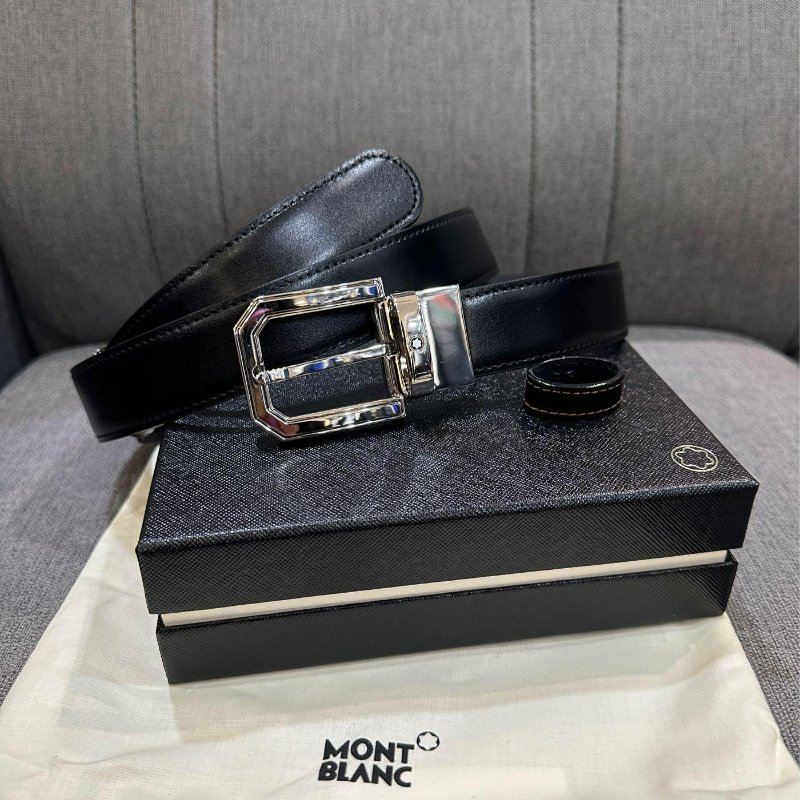 💎Han's house精品服飾💎MONTBLANC 萬寶龍 雙面用 皮帶 寬3CM 可自行剪短 原價11100-0