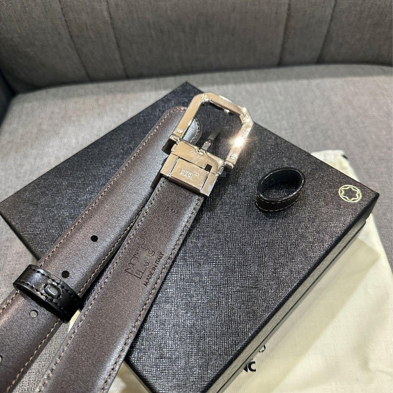 💎Han's house精品服飾💎MONTBLANC 萬寶龍 雙面用 皮帶 寬3CM 可自行剪短 原價11100-1
