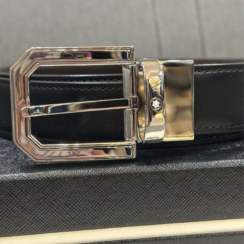 💎Han's house精品服飾💎MONTBLANC 萬寶龍 雙面用 皮帶 寬3CM 可自行剪短 原價11100-3