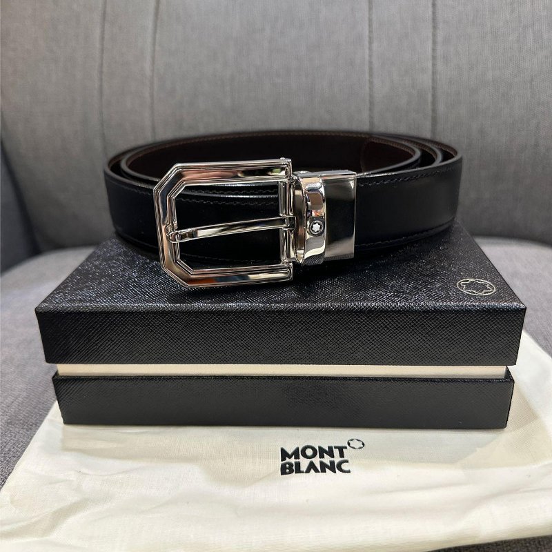 💎Han's house精品服飾💎MONTBLANC 萬寶龍 雙面用 皮帶 寬3CM 可自行剪短 原價11100-4