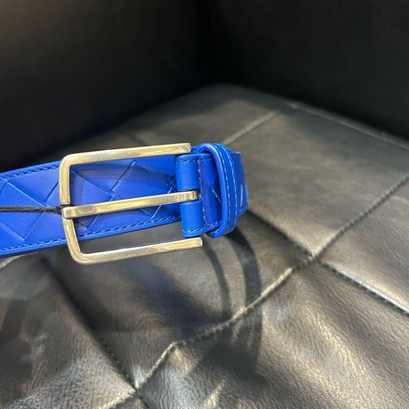 💎Han's house精品服飾💎 BOTTEGA VENETA BV 藍 編織 皮帶 真皮 寬3cm 原價20800-4