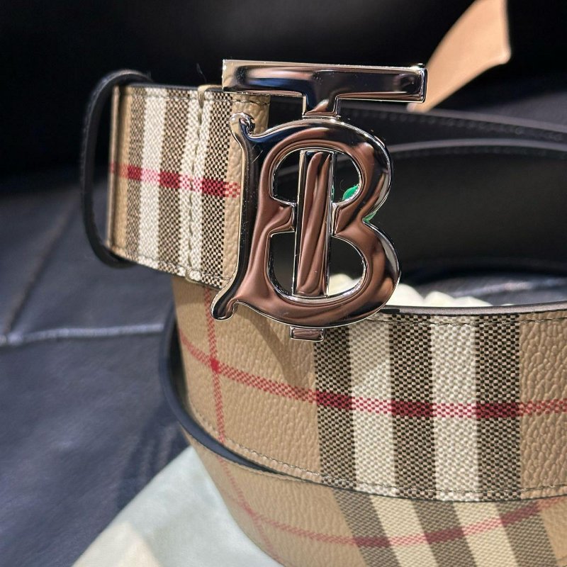 💎Han's house精品服飾💎Burberry TB 小牛皮 皮帶 格紋 寬4 現貨 原價14900 0 直購-3