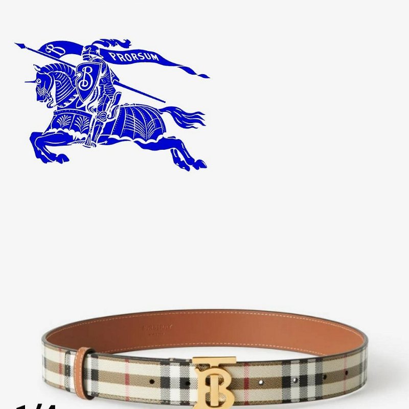 💎Han's house精品服飾💎Burberry TB 小牛皮 皮帶 格紋 寬4 現貨 原價14900 0 直購-5