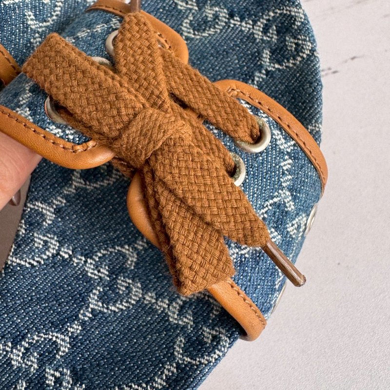 ❤️‍🔥不能沒這雙❤️‍🔥GUCCI 牛仔布綁帶厚底涼鞋-8