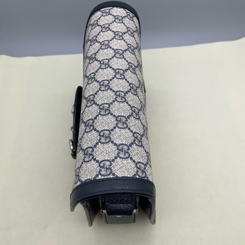 99新古馳/Gucci 1955系列 復古銀扣馬銜扣老花帆布拼皮革 尺寸25x 18x 8cm-5