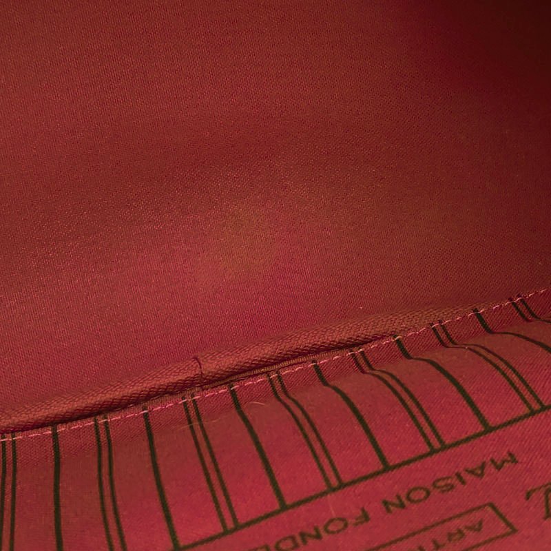 Louis Vuitton (LV)Neverfull中號植鞣革Monogram印花束帶單肩包晶片款-8