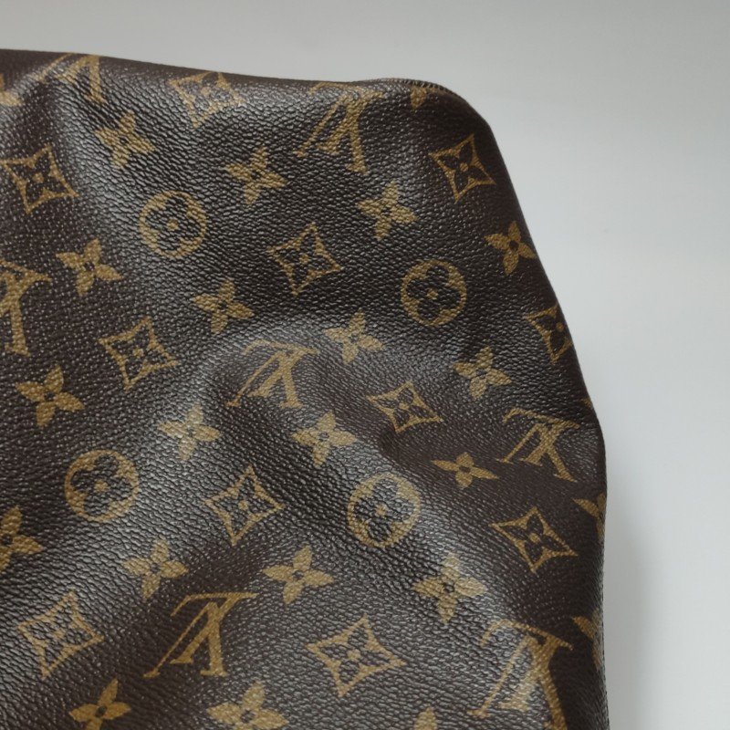 Louis Vuitton (LV)Neverfull中號植鞣革Monogram印花束帶單肩包晶片款-20