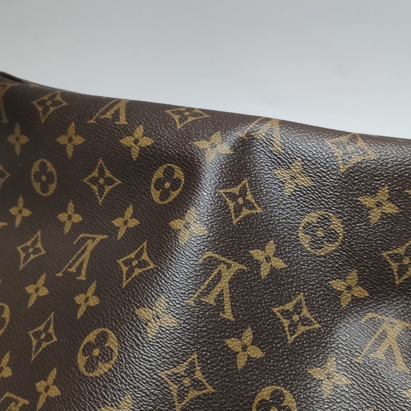 Louis Vuitton (LV)Neverfull中號植鞣革Monogram印花束帶單肩包晶片款-22