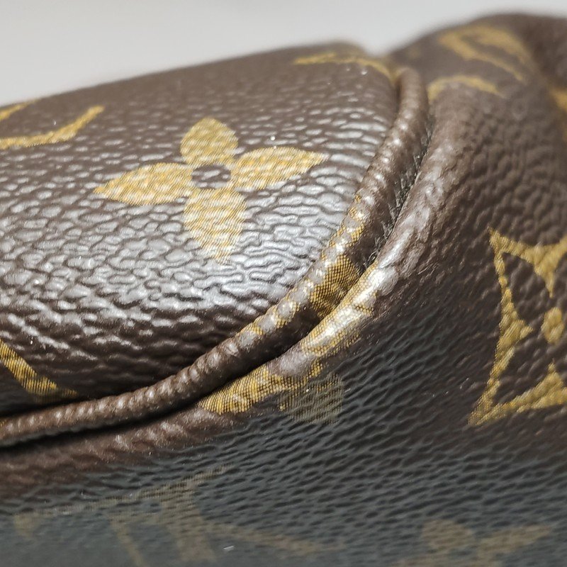 Louis Vuitton (LV)Neverfull中號植鞣革Monogram印花束帶單肩包晶片款-23