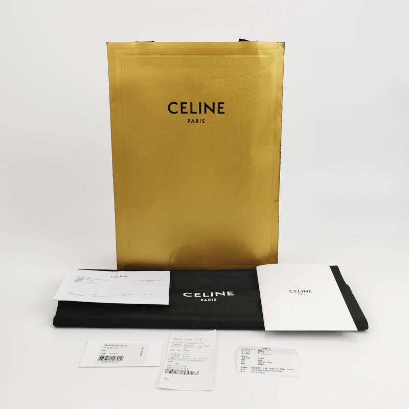 Celine Triomphe Canvas標誌印花牛皮標誌印花斜背包單肩包-7