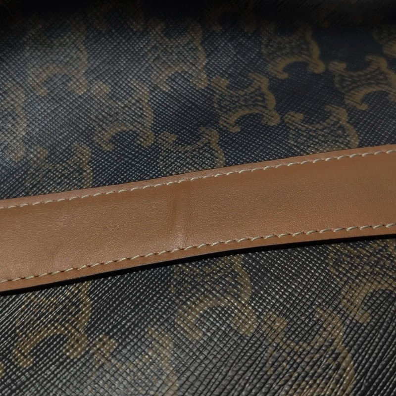 Celine Triomphe Canvas標誌印花牛皮標誌印花斜背包單肩包-12