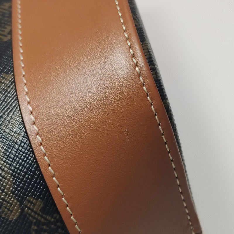 Celine Triomphe Canvas標誌印花牛皮標誌印花斜背包單肩包-14