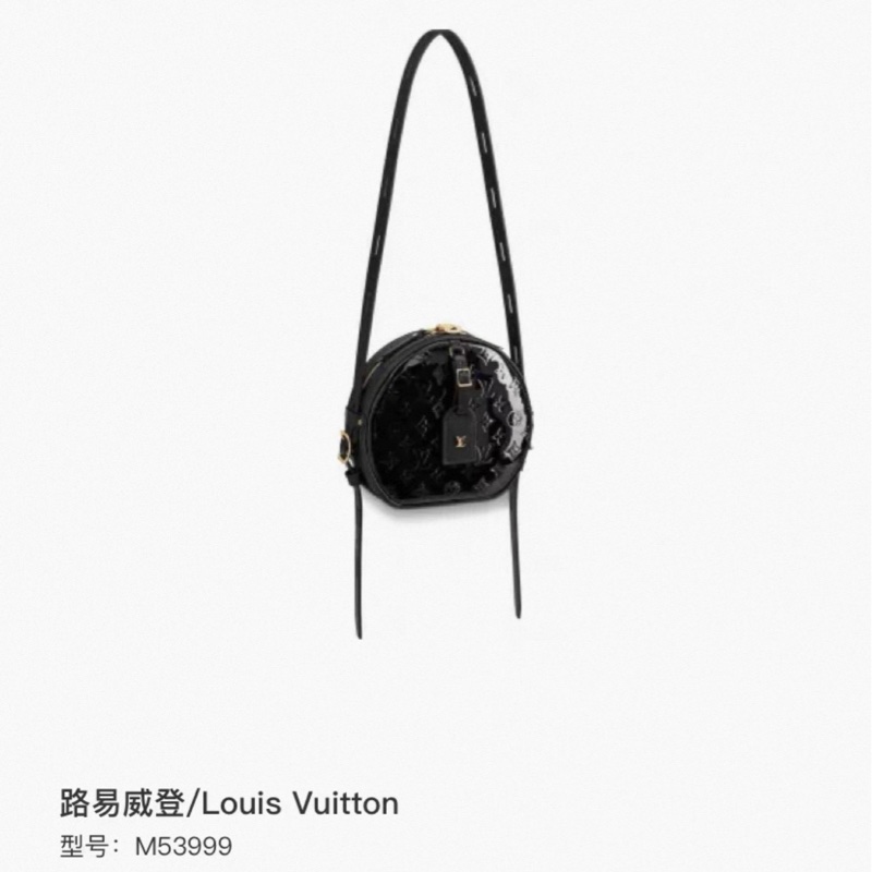 LV 黑色金扣 漆皮大圆饼-5