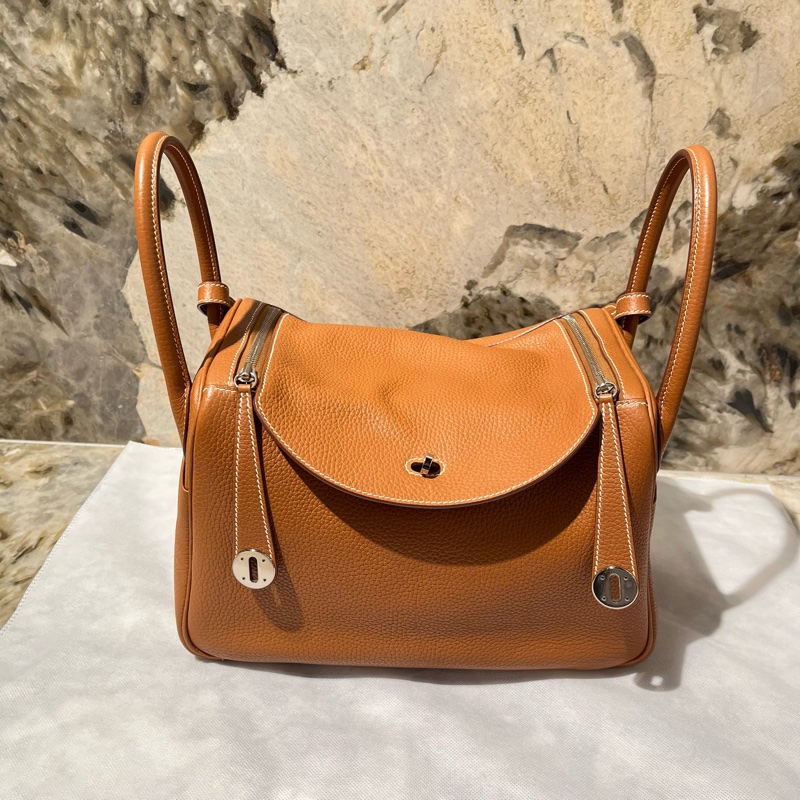 Hermes金棕銀釦Lindy 30-0