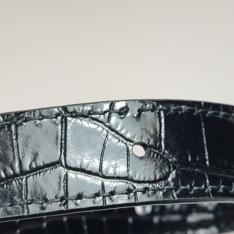 Saint Laurent Manhattan牛皮鱷魚紋純色金屬鎖 扣單肩包-16