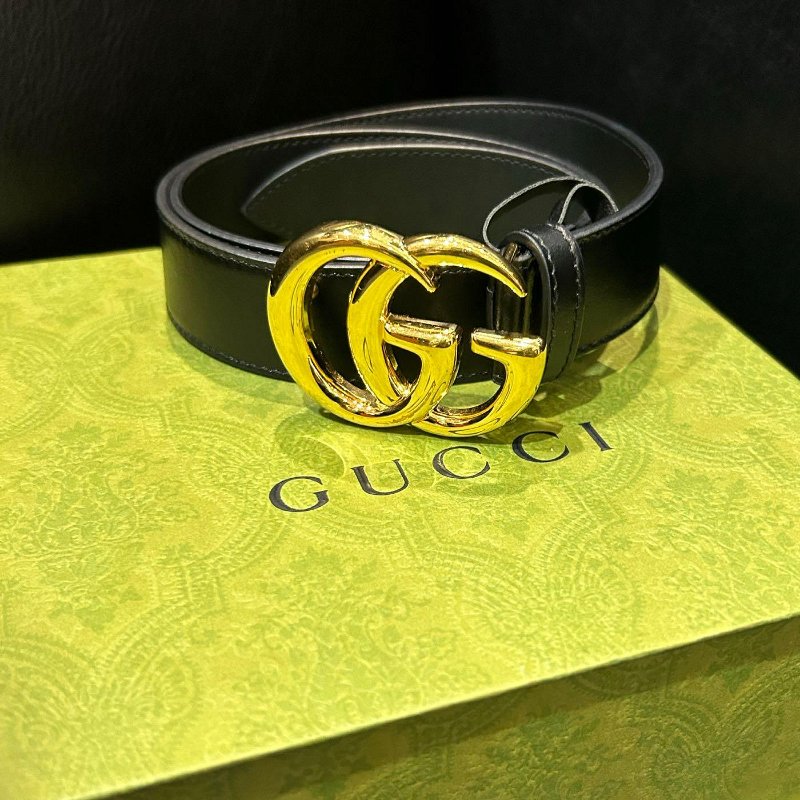 💎Han's house精品服飾💎GUCCI 金屬 LOGO 腰帶 皮帶 義大利製 寬3cm 現貨75-0