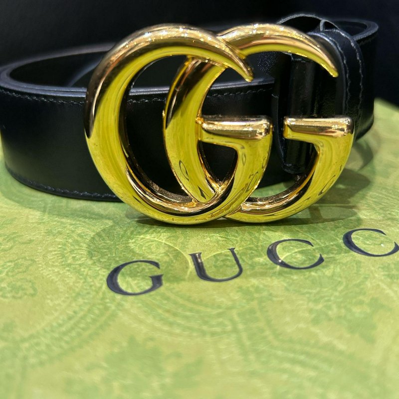 💎Han's house精品服飾💎GUCCI 金屬 LOGO 腰帶 皮帶 義大利製 寬3cm 現貨75-3