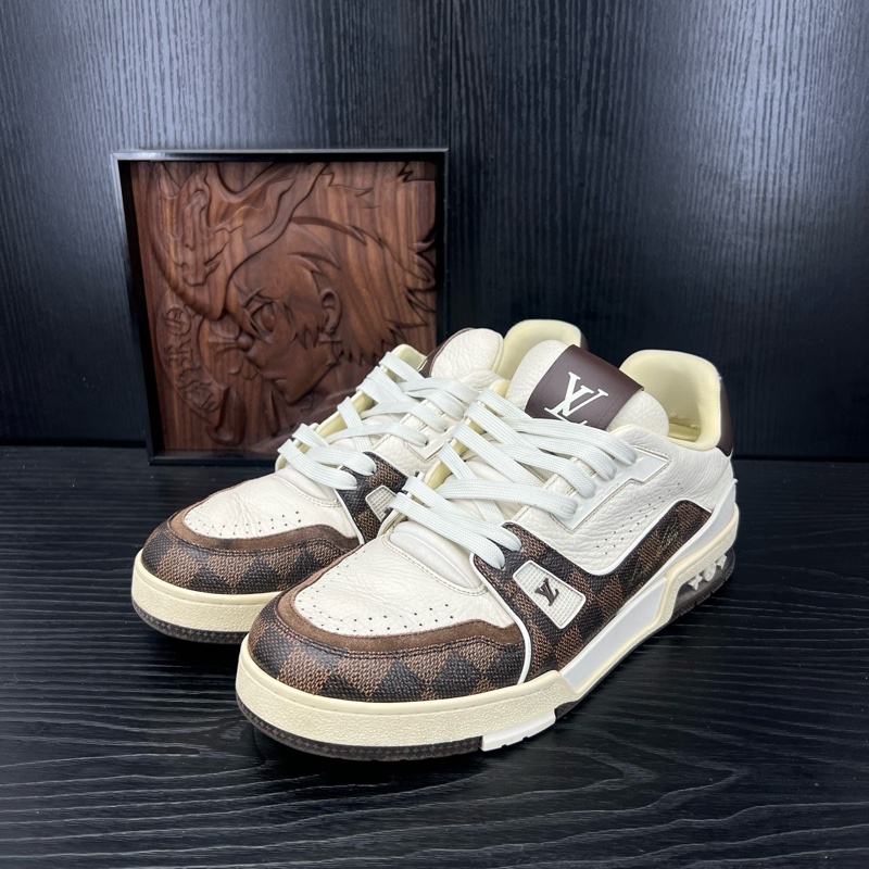 Louis Vuitton路易威登 trainer 白棕棋盤格 42碼-0