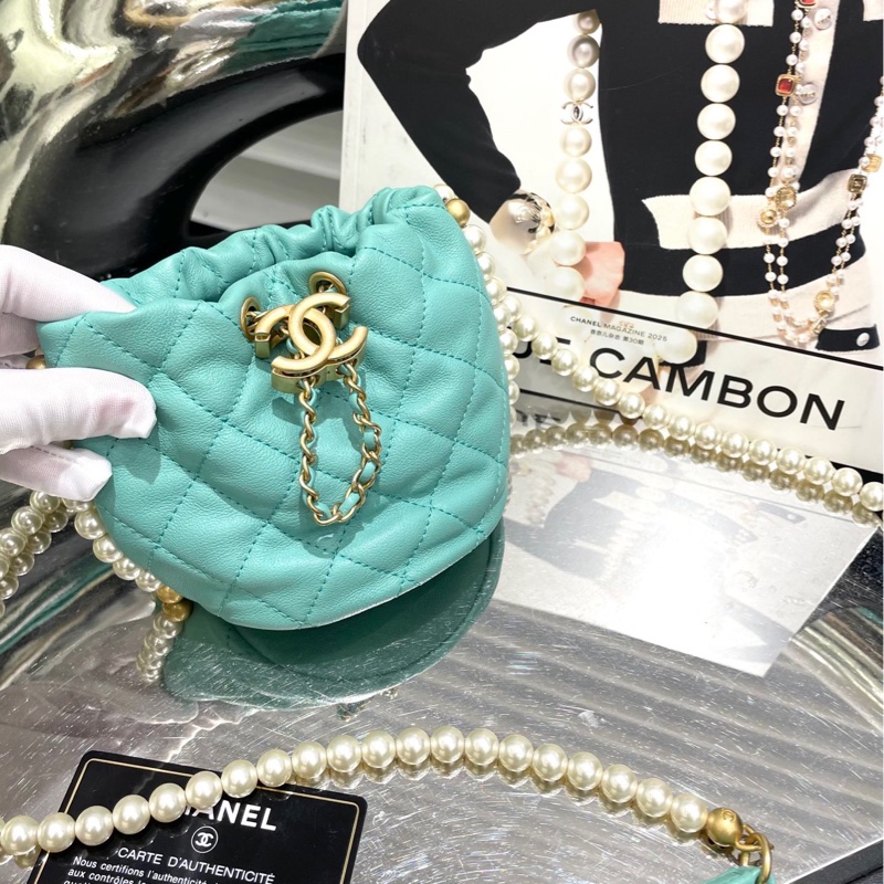 Chanel香奈儿 薄荷色小羊皮-1